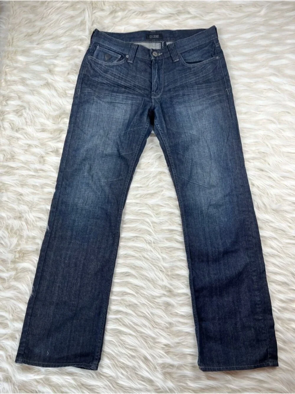 Guess Desmond Jeans Men's 34x32 Mid Rise Relaxed Fit Dark Wash